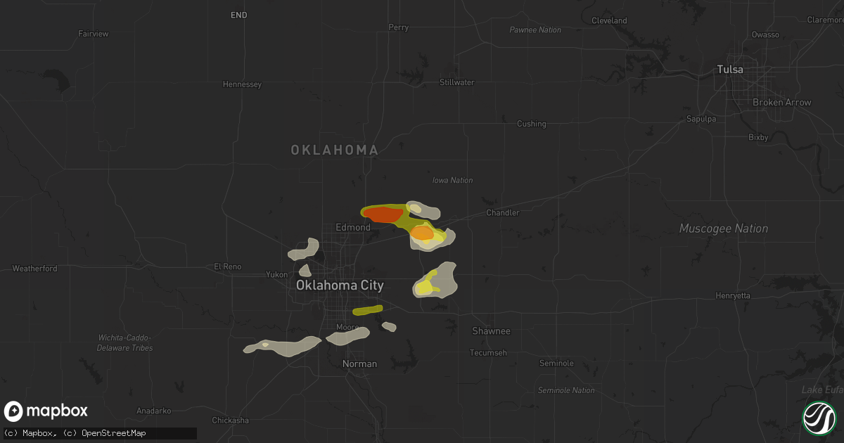 Hail map in Luther, OK on March 29, 2019