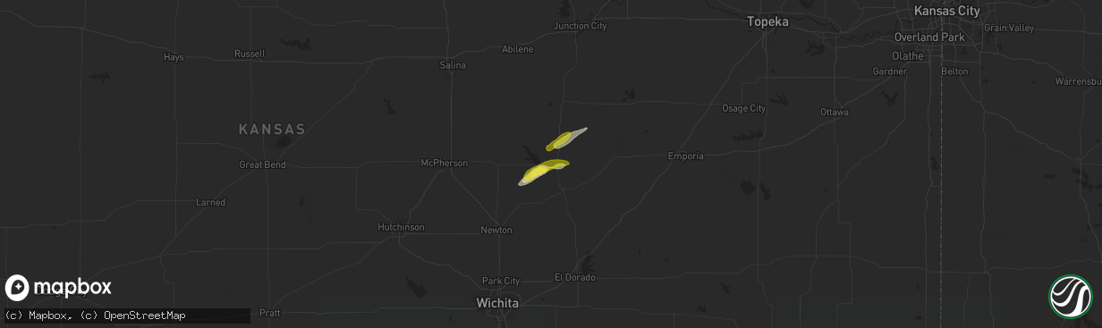 Hail map in Marion, KS on March 29, 2019