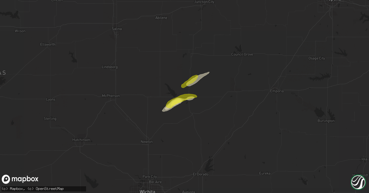 Hail map in Marion, KS on March 29, 2019