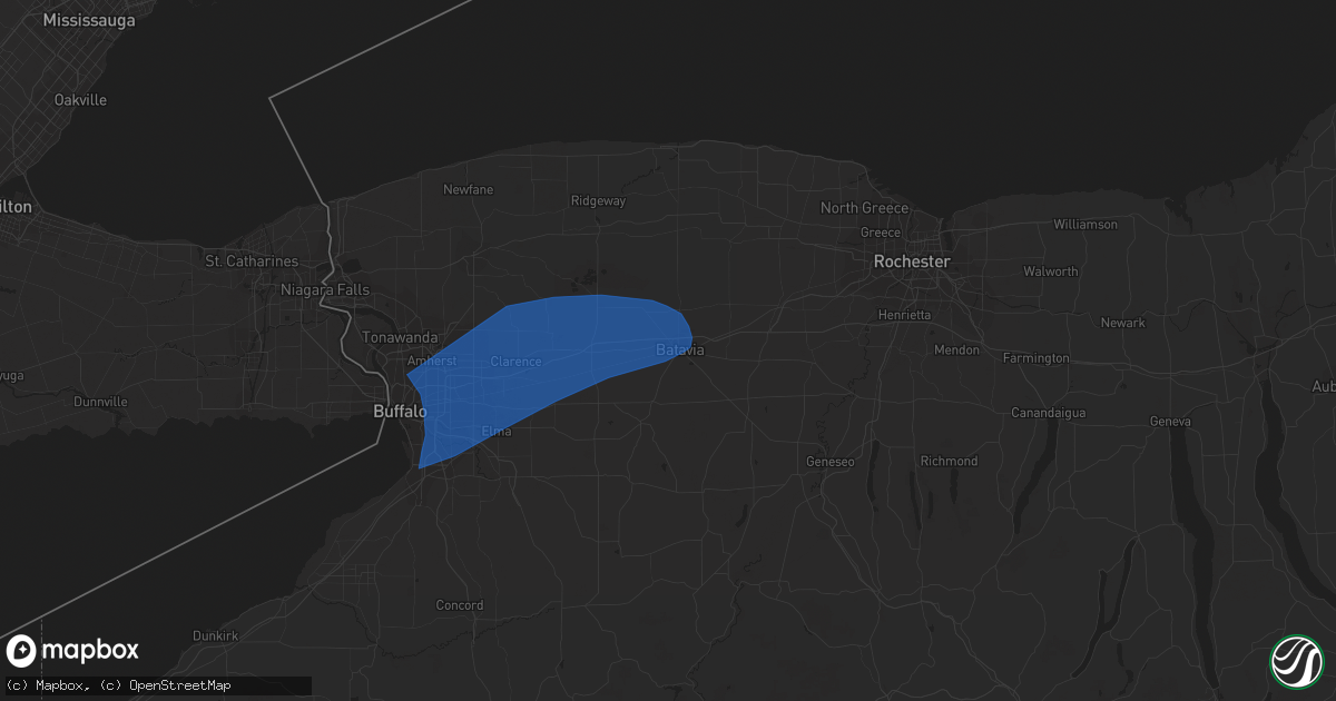 Hail map in Batavia, NY on March 29, 2020