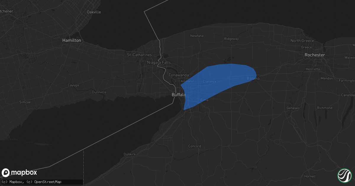 Hail map in Buffalo, NY on March 29, 2020