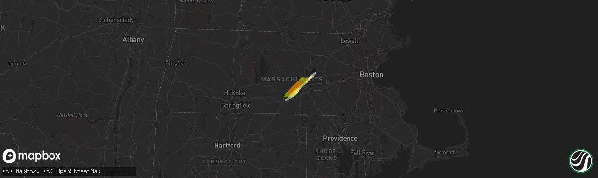 Hail map in Cherry Valley, MA on March 29, 2020