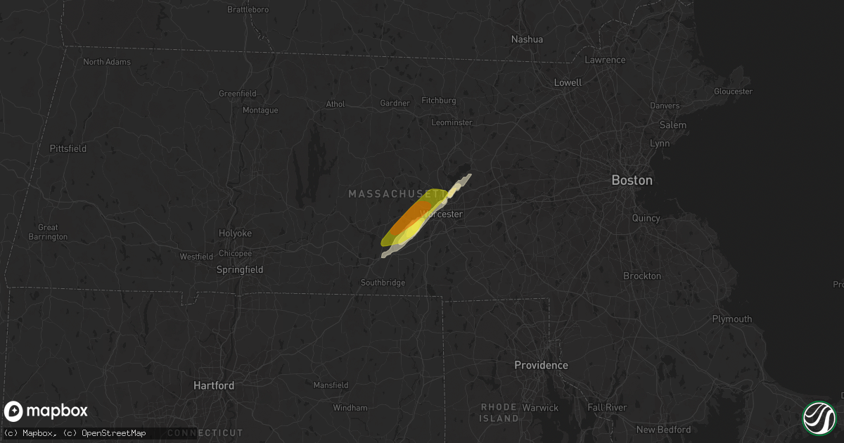 Hail map in Cherry Valley, MA on March 29, 2020