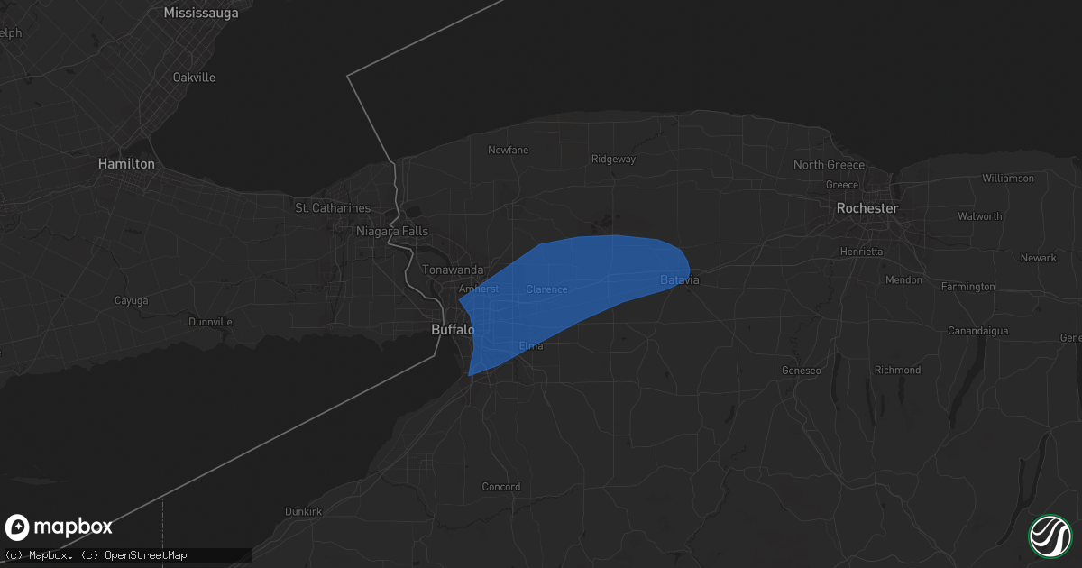 Hail map in Clarence, NY on March 29, 2020