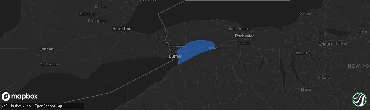 Hail map in Depew, NY on March 29, 2020