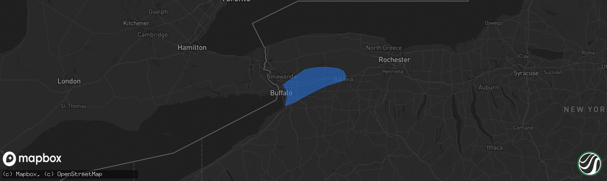 Hail map in Lancaster, NY on March 29, 2020