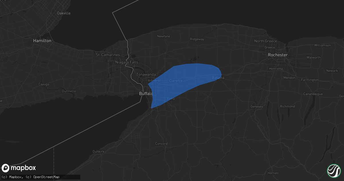 Hail map in Lancaster, NY on March 29, 2020