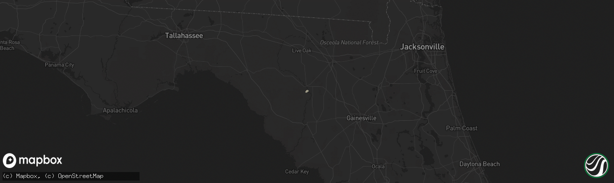 Hail map in Branford, FL on March 29, 2021