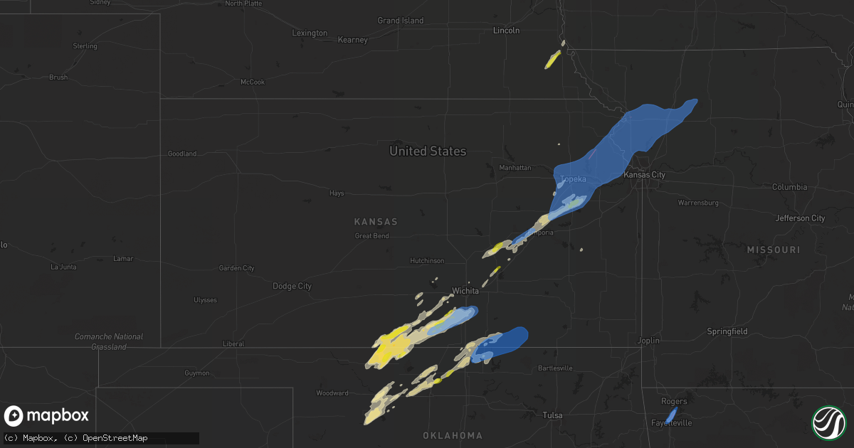 Hail map in Kansas on March 29, 2022