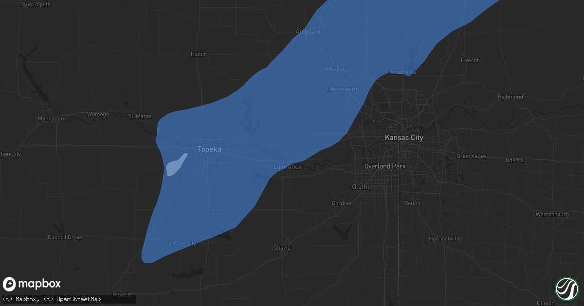 Hail map in Lawrence, KS on March 29, 2022
