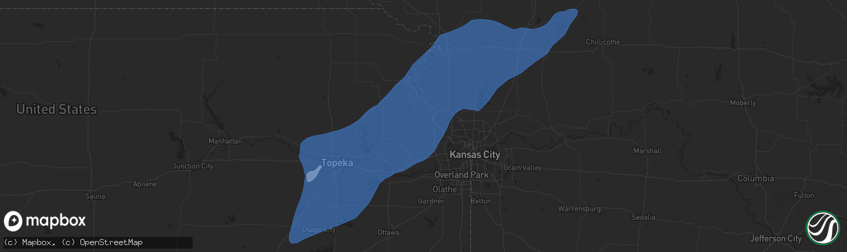 Hail map in Leavenworth, KS on March 29, 2022