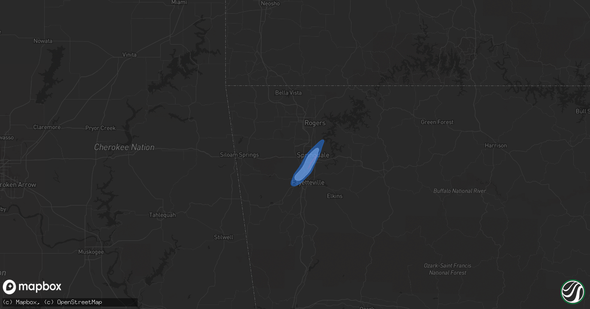 Hail map in Springdale, AR on March 29, 2022