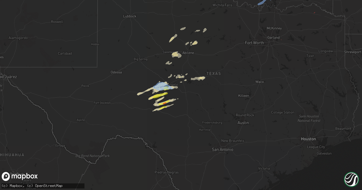 Hail map in Texas on March 29, 2022