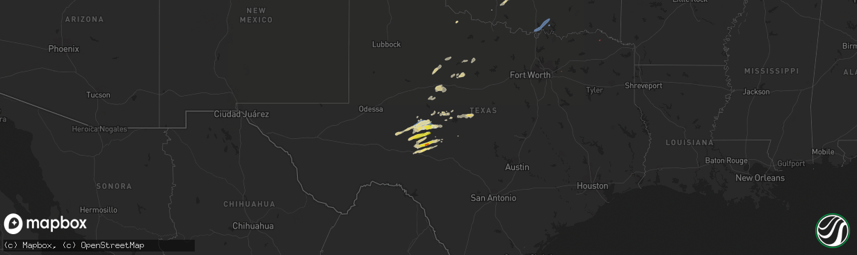 Hail map on March 29, 2022