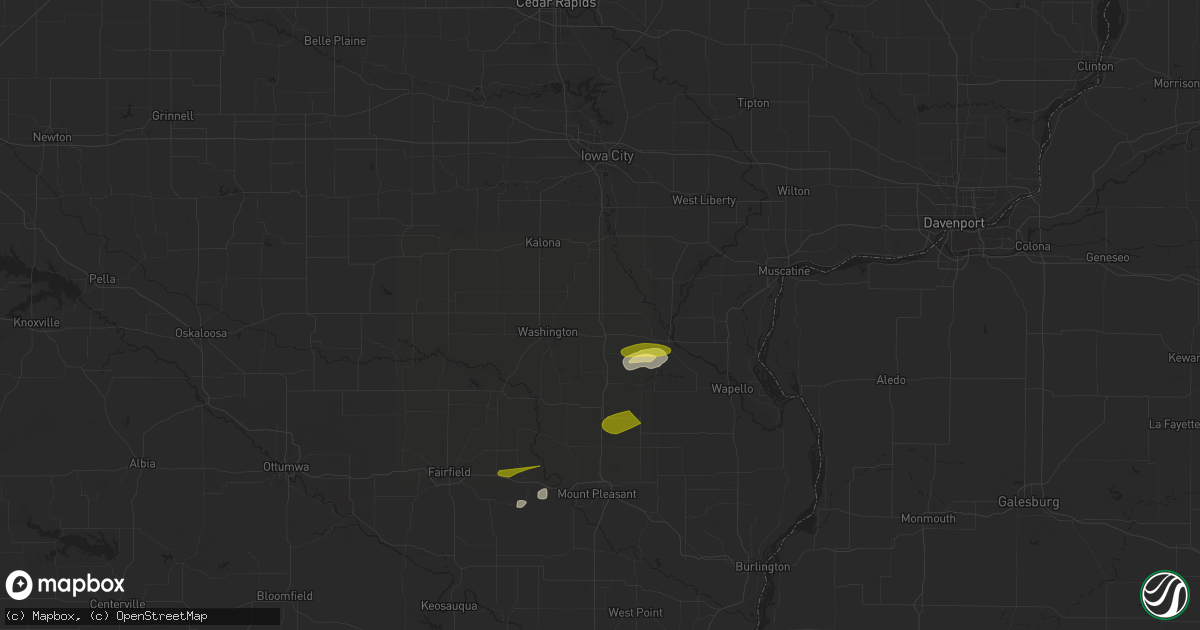 Hail map in Ainsworth, IA on March 29, 2024