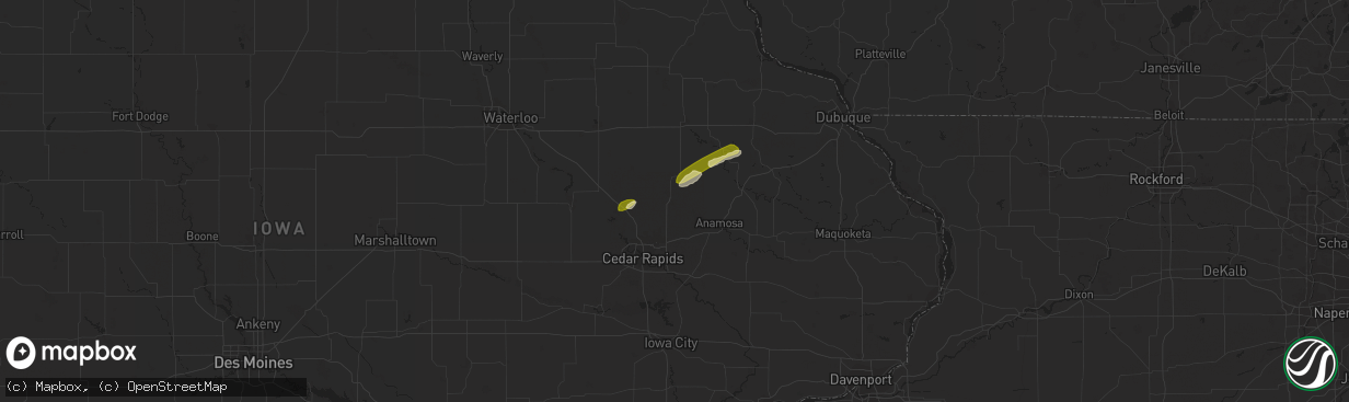 Hail map in Central City, IA on March 29, 2024