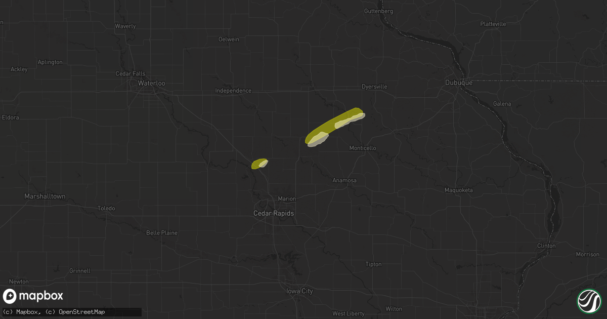 Hail map in Central City, IA on March 29, 2024