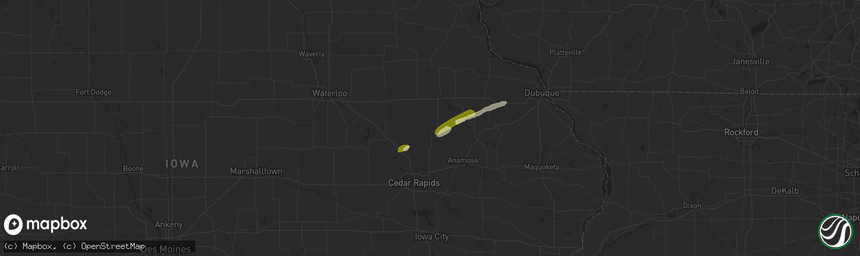 Hail map in Coggon, IA on March 29, 2024