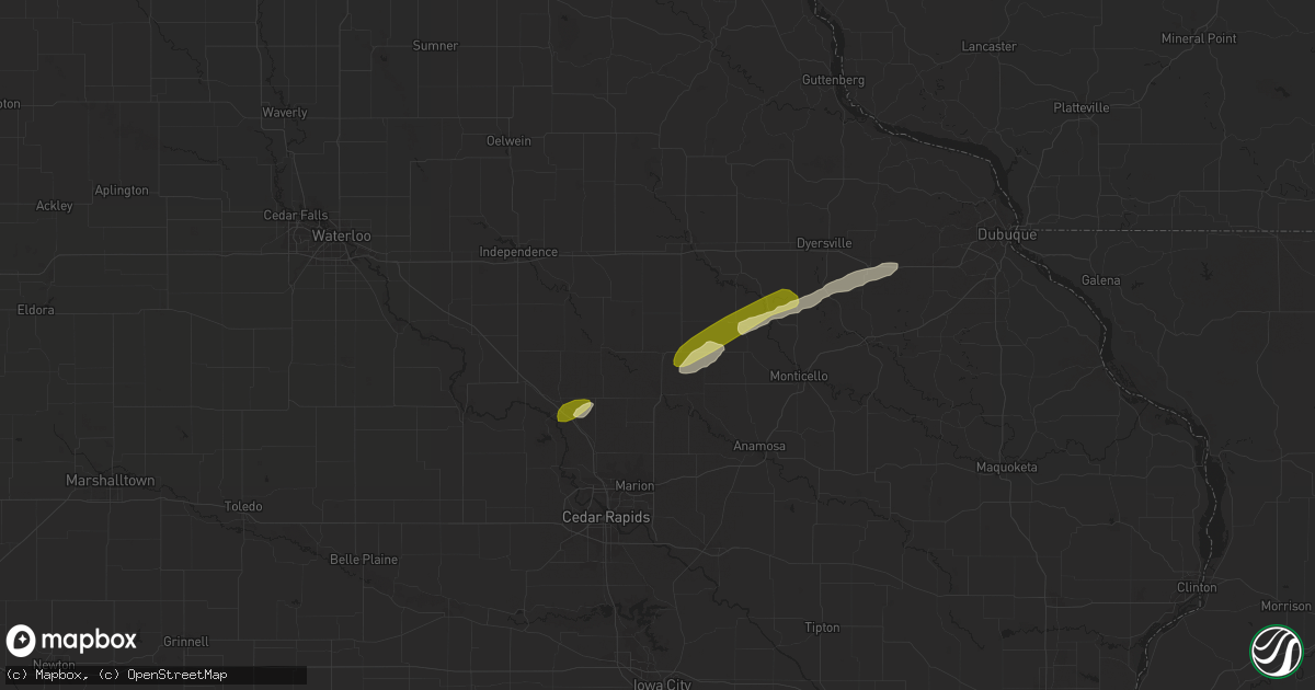 Hail map in Coggon, IA on March 29, 2024
