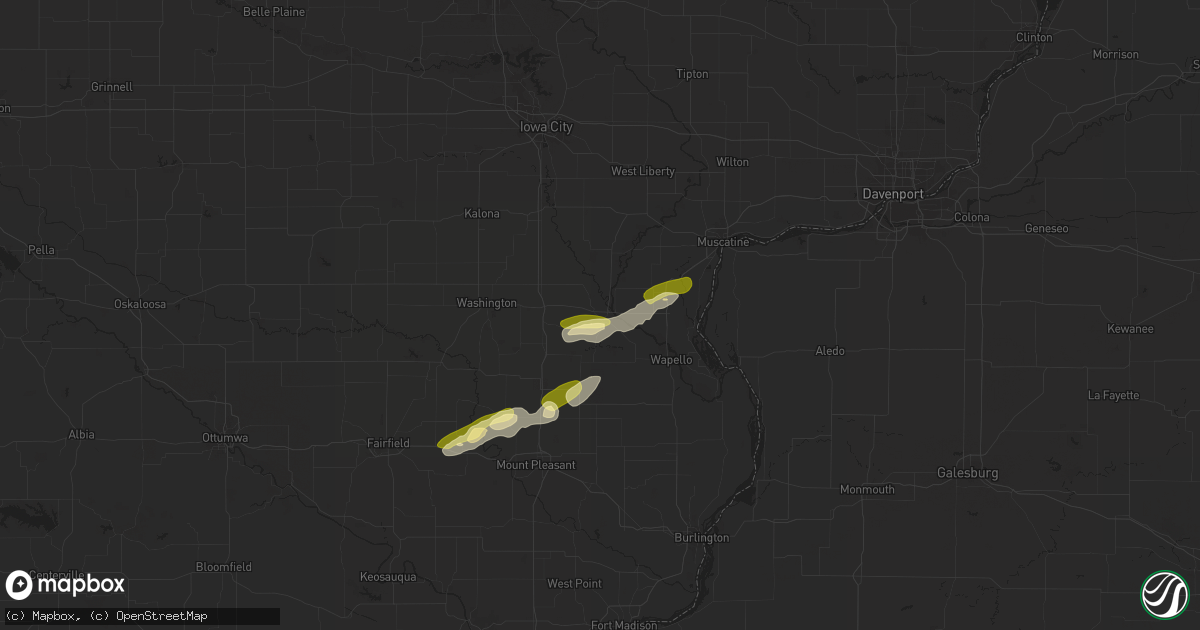 Hail map in Columbus Junction, IA on March 29, 2024