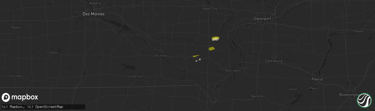 Hail map in Fairfield, IA on March 29, 2024