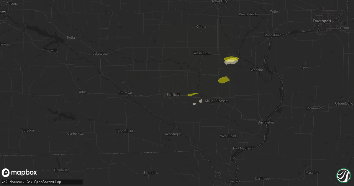 Hail map in Fairfield, IA on March 29, 2024