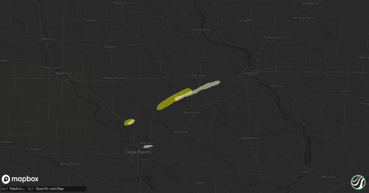 Hail map in Hopkinton, IA on March 29, 2024