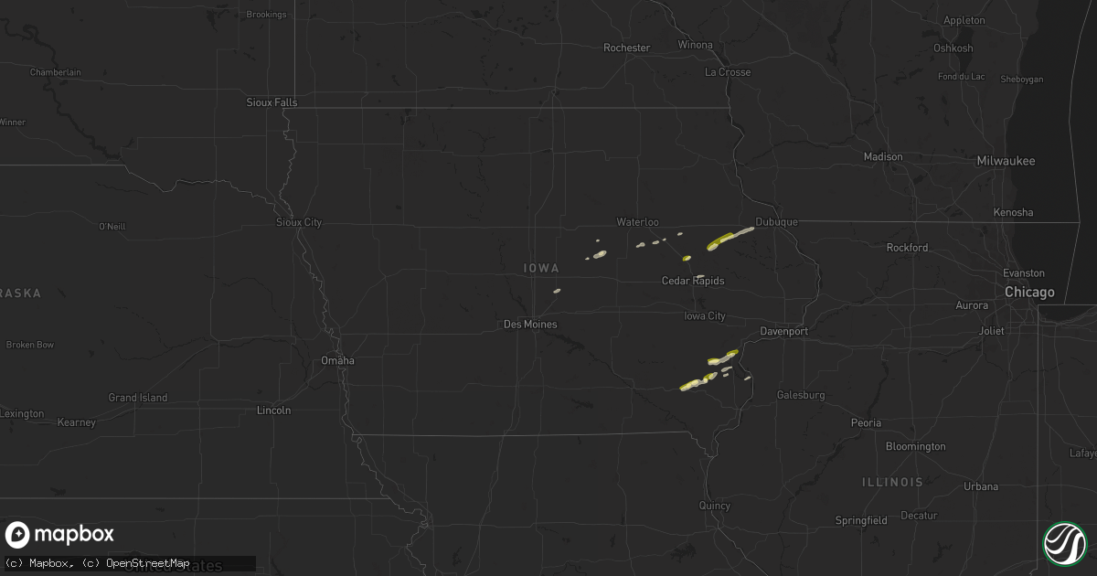 Hail map in Iowa on March 29, 2024