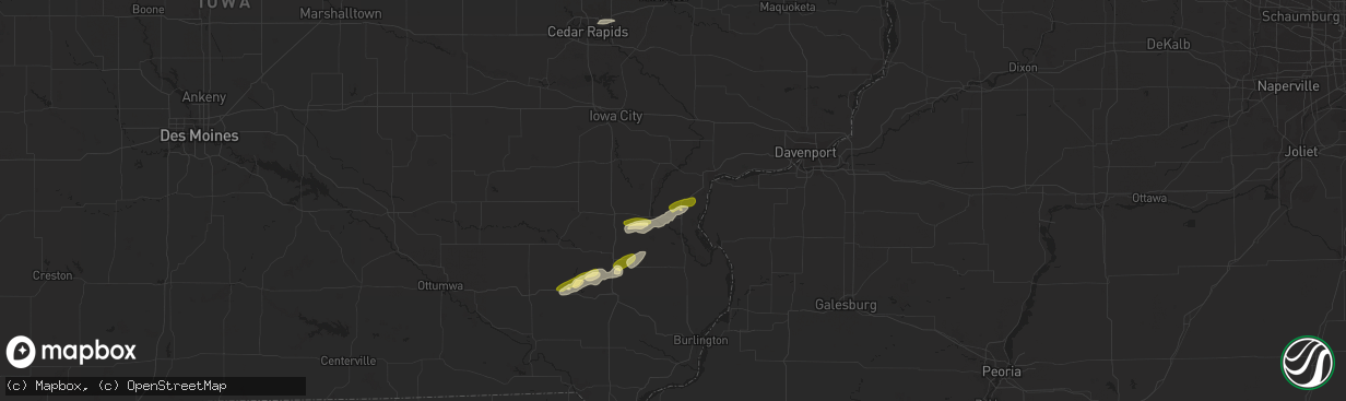 Hail map in Letts, IA on March 29, 2024