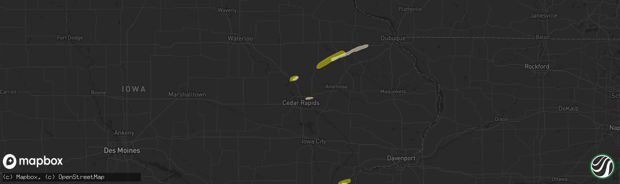 Hail map in Marion, IA on March 29, 2024