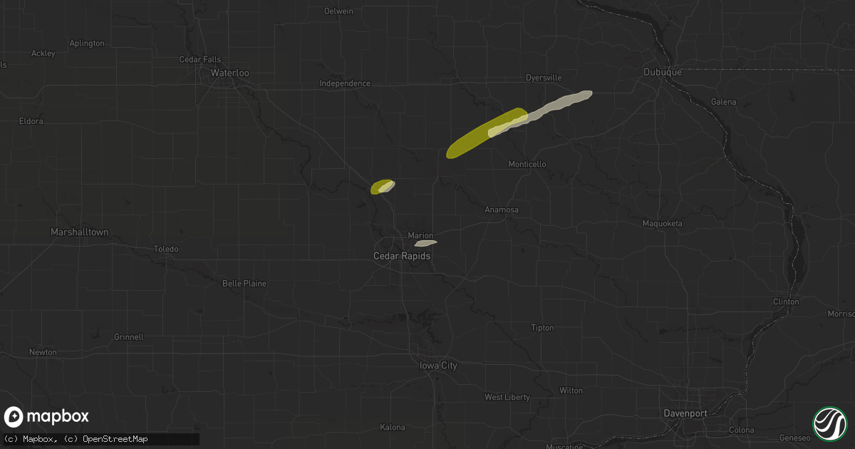 Hail map in Marion, IA on March 29, 2024