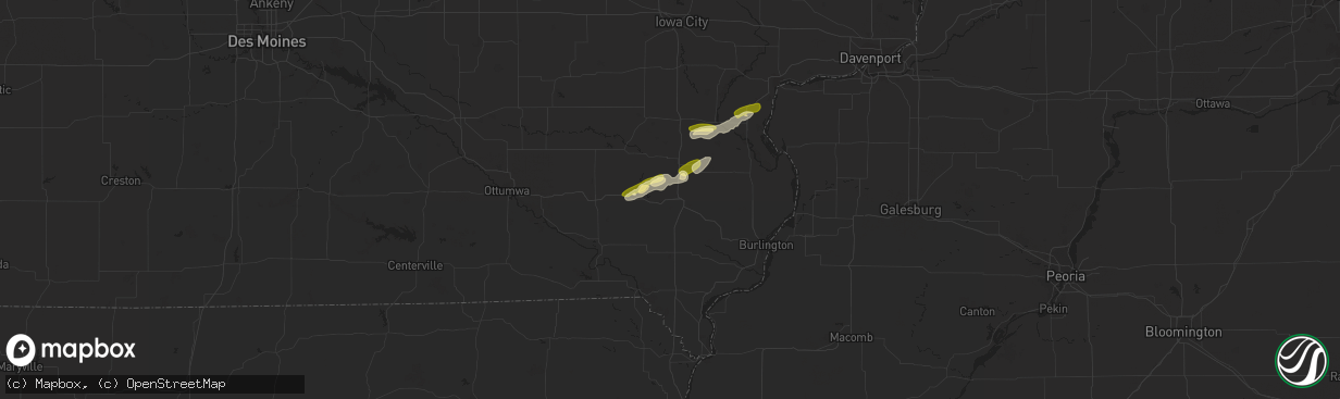 Hail map in Mount Pleasant, IA on March 29, 2024