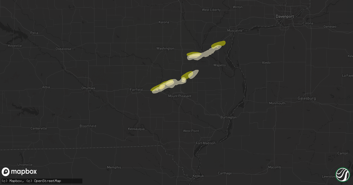 Hail map in Mount Pleasant, IA on March 29, 2024