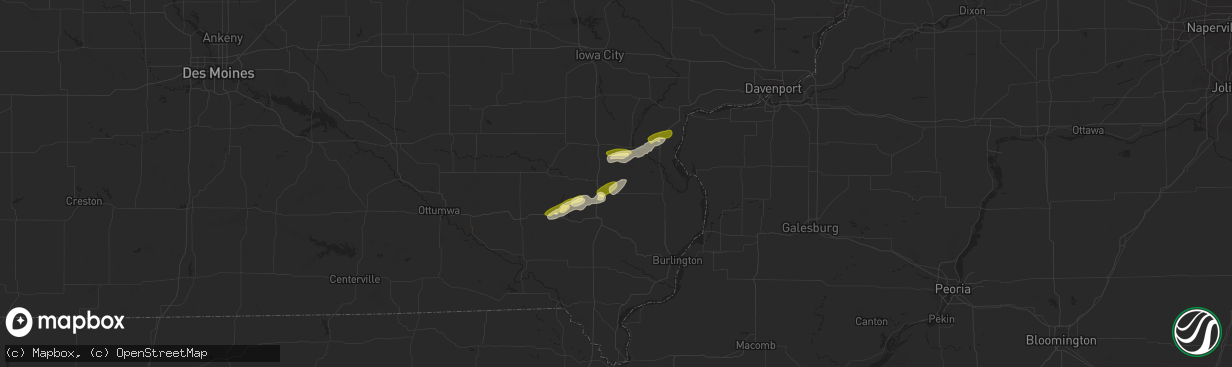 Hail map in Winfield, IA on March 29, 2024