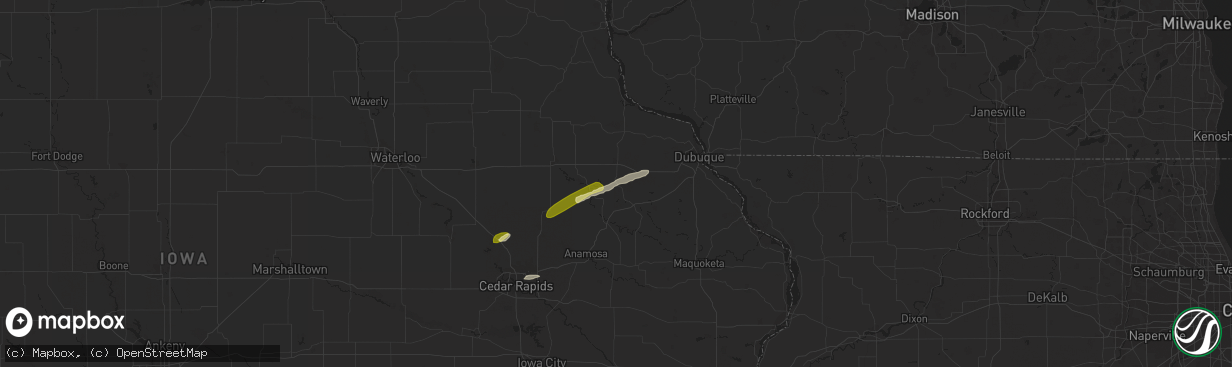 Hail map in Worthington, IA on March 29, 2024
