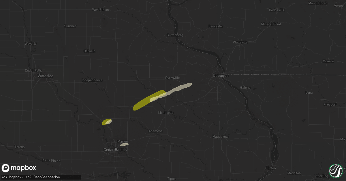 Hail map in Worthington, IA on March 29, 2024