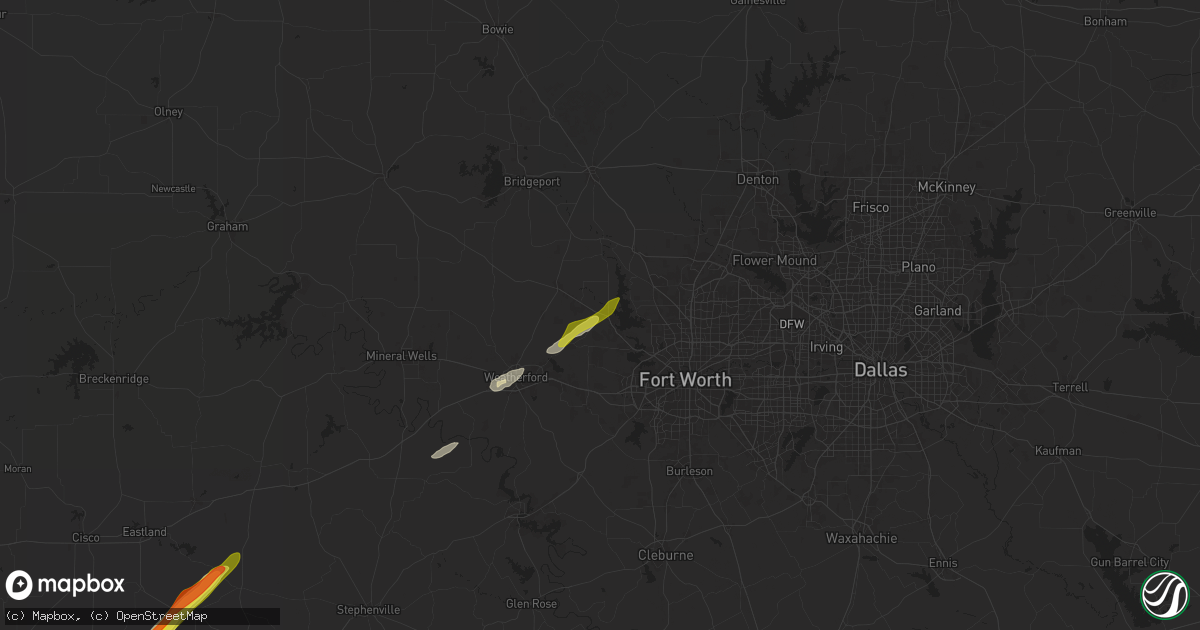 Hail map in Azle, TX on March 29, 2025