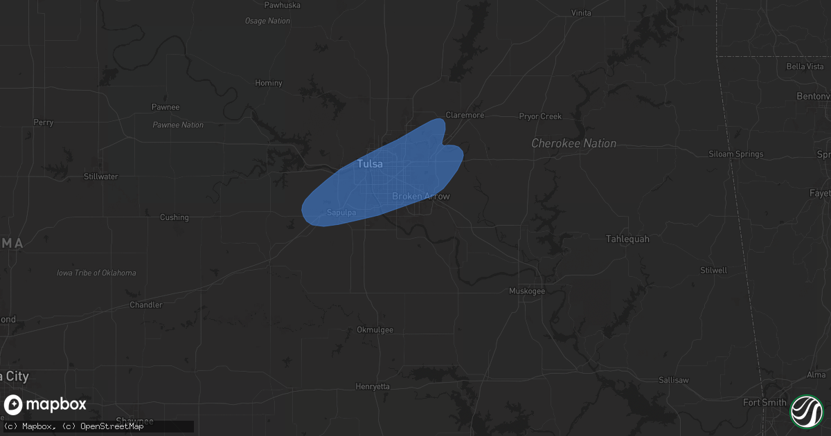 Hail map in Broken Arrow, OK on March 29, 2025