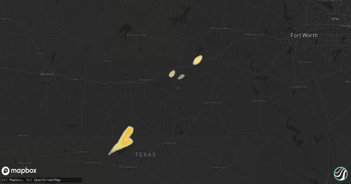 Hail map in Desdemona, TX on March 29, 2025
