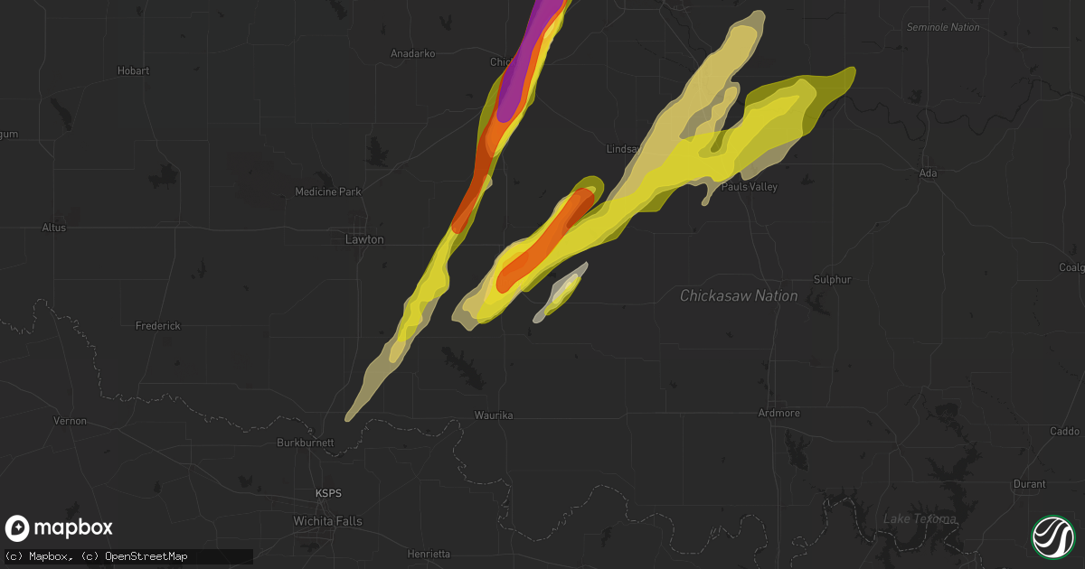 Hail map in Duncan, OK on March 29, 2025