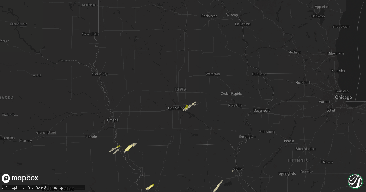 Hail map in Iowa on March 29, 2025