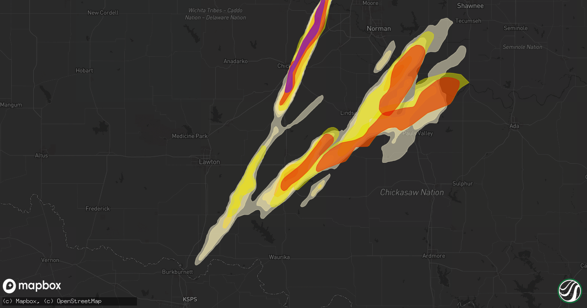 Hail map in Marlow, OK on March 29, 2025