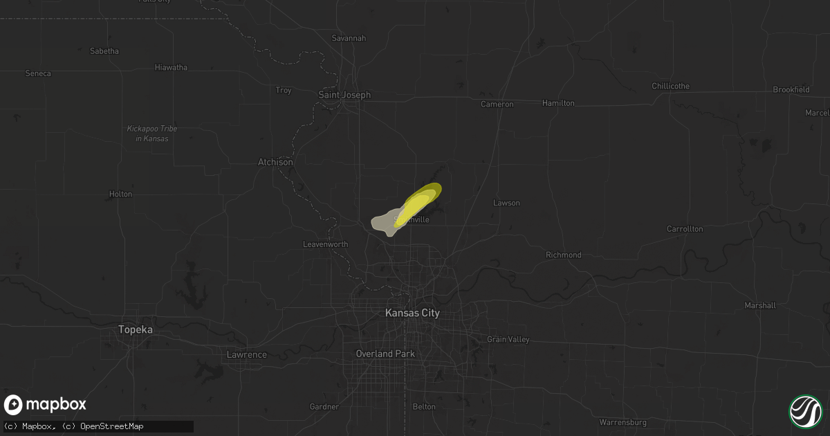 Hail map in Smithville, MO on March 29, 2025