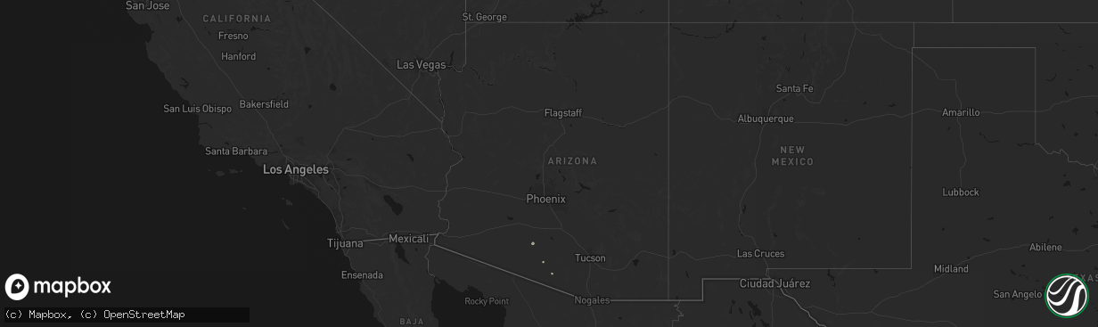 Hail map in Arizona on March 29, 2026