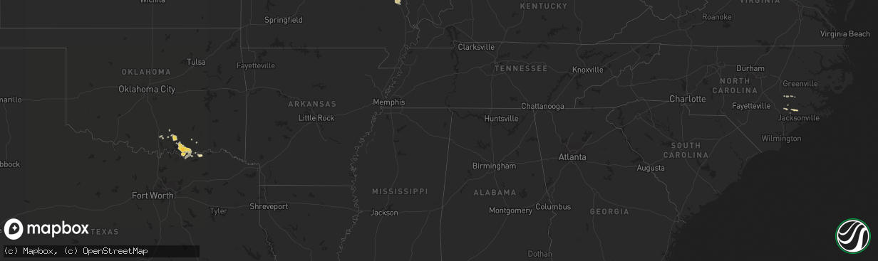 Hail map in Missouri on March 30, 2012