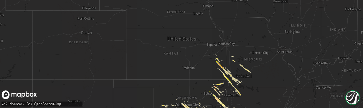 Hail map in Kansas on March 30, 2013