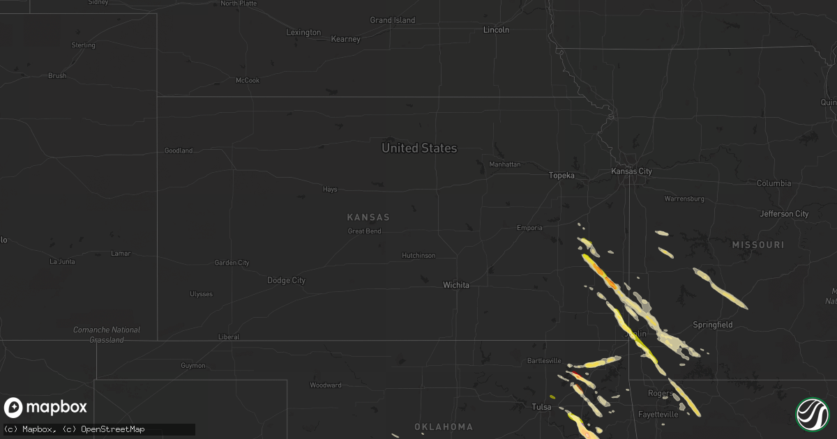 Hail map in Kansas on March 30, 2013