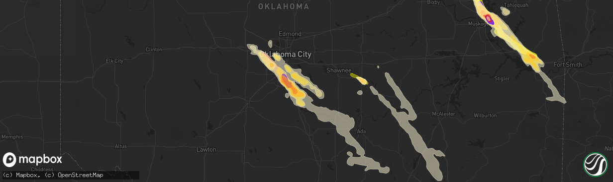 Hail map in Noble, OK on March 30, 2013