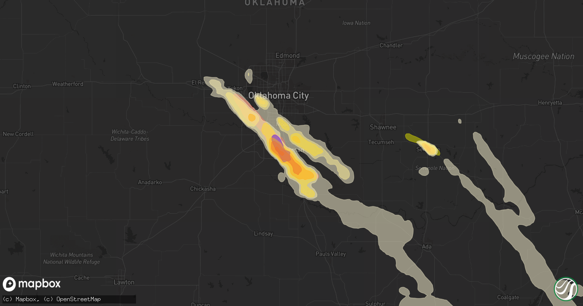 Hail map in Norman, OK on March 30, 2013