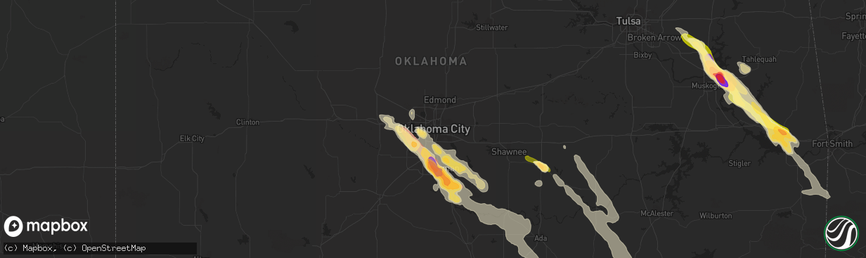 Hail map in Oklahoma City, OK on March 30, 2013